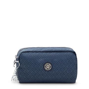 Kipling Gleam Pouch Bags Endless Blue Embossed | AU 2136ZU